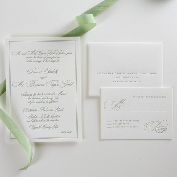 Frances - Calligraphy Letterpress Invitation