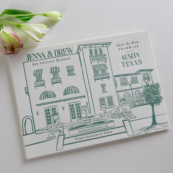 Laguna Gloria - Letterpress Save the Date